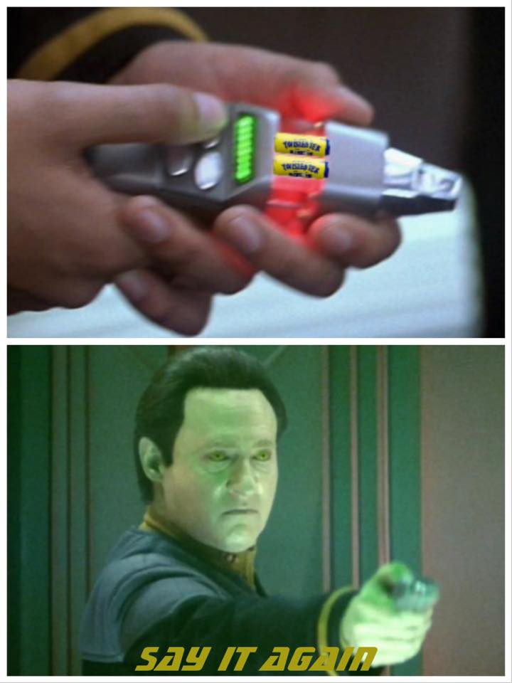 This meme is an image of the Star Trek character Data from the TV show "Star Trek: The Next Generation" holding a small device that is beeping and flashing. The device is labeled "Tribble-izer" and has a button that says "Tribble-ize". The text "Tribble-ize" is in a font that is reminiscent of the Star Trek franchise's font, and is likely meant to be humorous and playful.